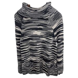 Lucky Brand Black and White Cowl Neck Sweater